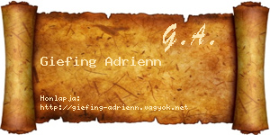 Giefing Adrienn névjegykártya